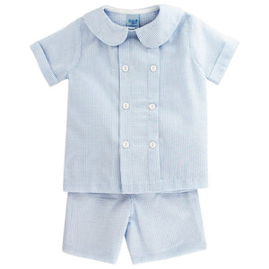 Bailey Boys Bailey Boys Light Blue Seersucker Stripe Dressy Short Set - Little Miss Muffin Children & Home