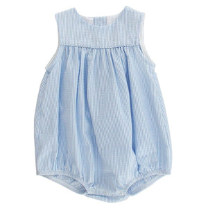 Bailey Boys Bailey Boys Light Blue Seersucker Stripe Short Infant Bubble - Little Miss Muffin Children & Home