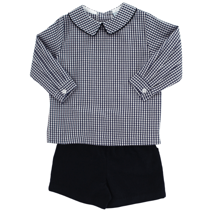 Bailey Boys Bailey Boys Elastic Waist Short -Navy Cord - Little Miss Muffin Children & Home