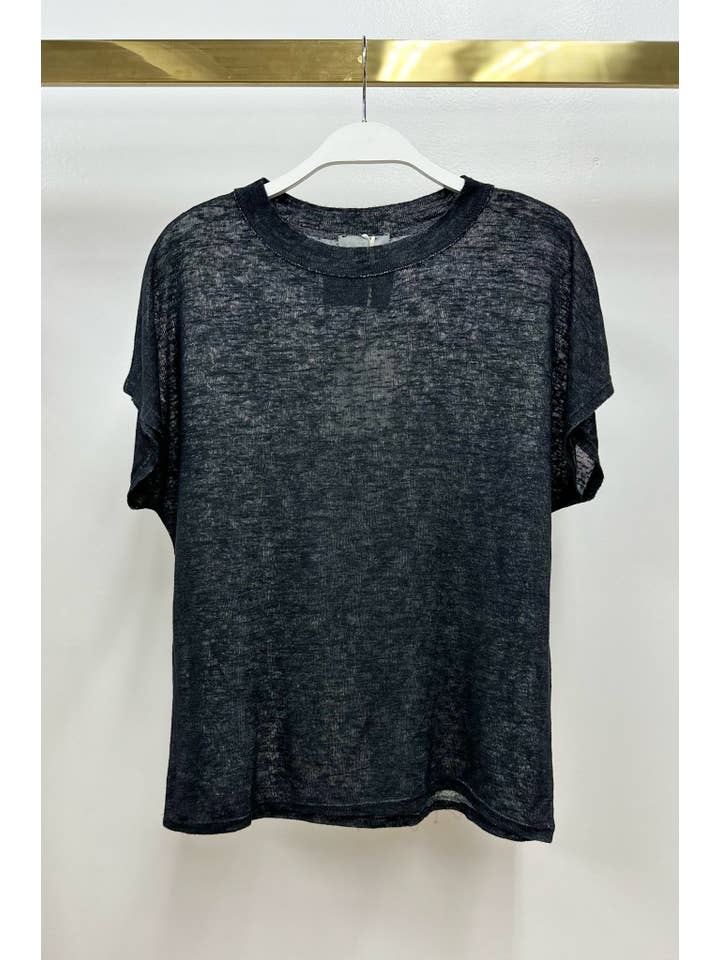 Lightweight Short Sleeve Boyfriend T-Shirt in Black