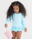 Ruffle Butts Ruffle Butts Tropical Breeze Scalloped Hem Long Sleeve Rash Guard with Ruffle Bikini Bottoms - Little Miss Muffin Children & Home