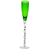 Abigail's Adriana Champagne Glass, Emerald Green