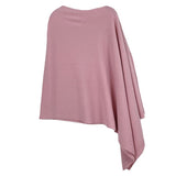 Fashion City Light Tone Solid Diamond Shape Scarf Poncho, Dark Pink