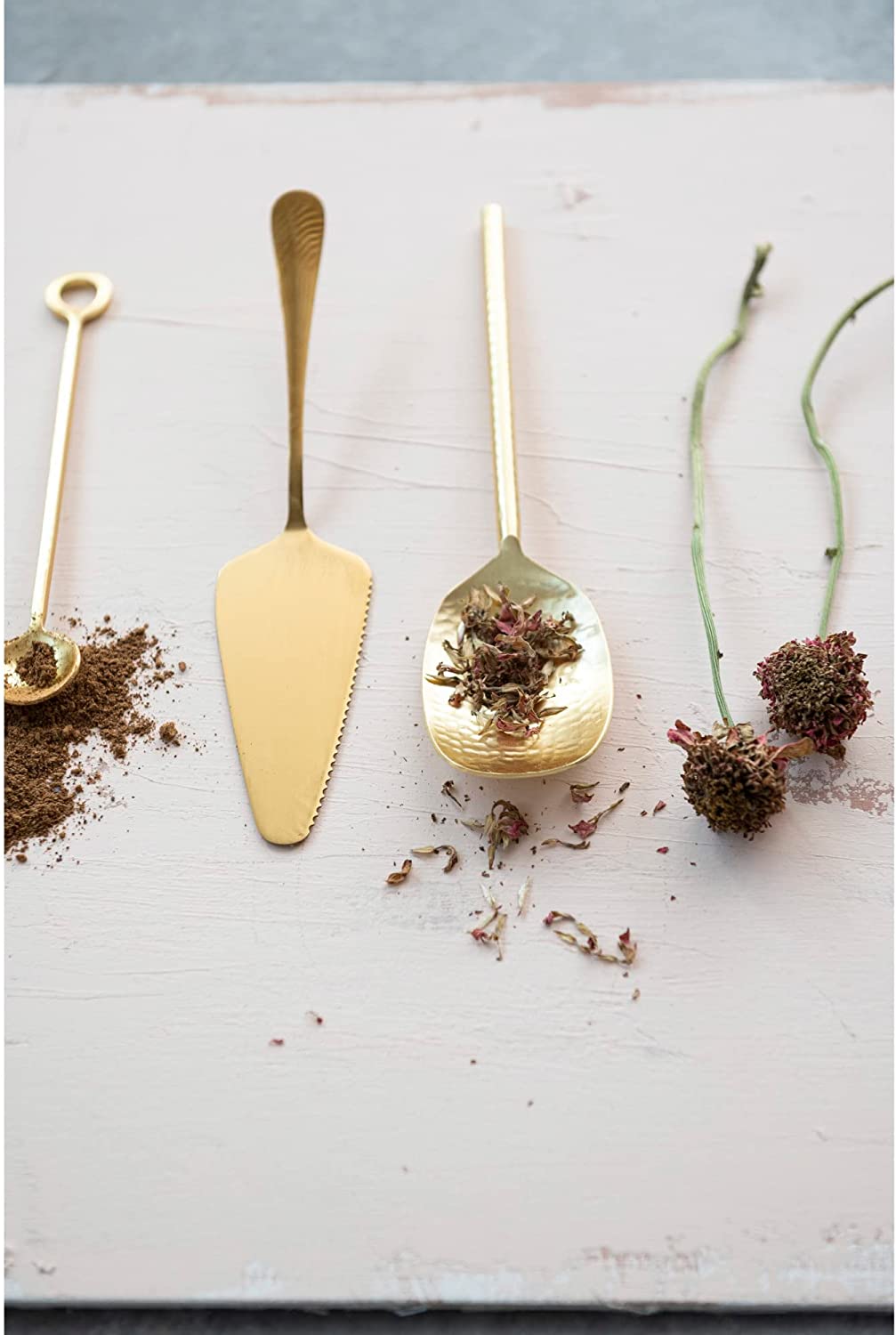 Bloomingville Bloomingville Gold Finish Hammered Stainless Steel Serving Spoon - Little Miss Muffin Children & Home