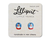 Lilliput Little Things Snowman Snow Globe Earrings