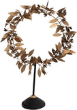 Creative Co-Op Creative Co-op Antique Brass Metal Leaf Wreath on Stand - Little Miss Muffin Children & Home