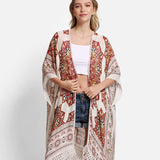 Fashion City Rust Mandala Print Kimono with Tassels - Little Miss Muffin Children & Home