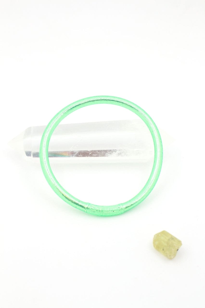 Single Rainbow Thai Buddhist Temple Bracelet, Mantra Bangle, Spearmint