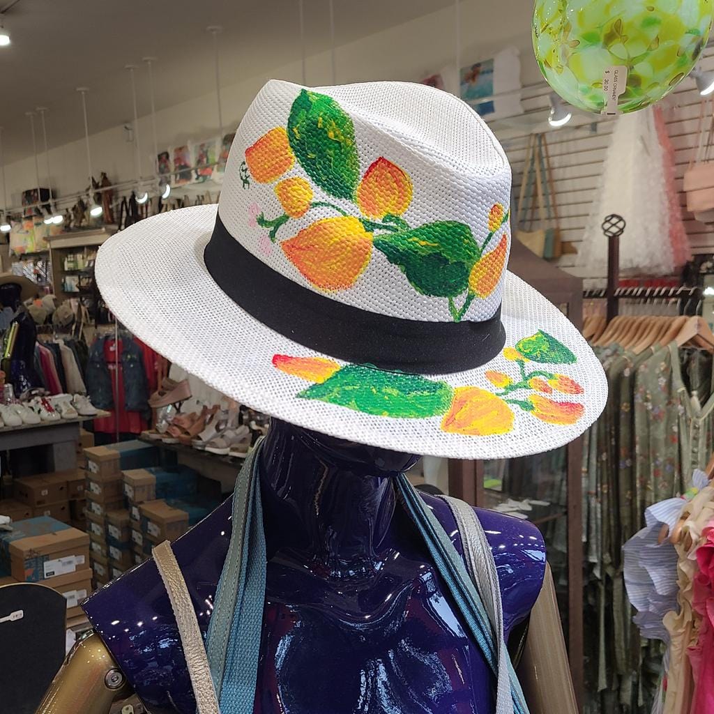 Little Miss Muffin Exclusive Michelle's Art Box Hand-Painted Hot Peppers Fedora Hat - Little Miss Muffin Children & Home