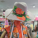 Little Miss Muffin Exclusive Michelle's Art Box Hand Painted Rose Floppy Hat - Little Miss Muffin Children & Home