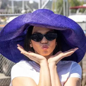 Shebobo Shebobo Blue 7" Wide Brim Solid Color Packable Straw Sun Hat - Little Miss Muffin Children & Home