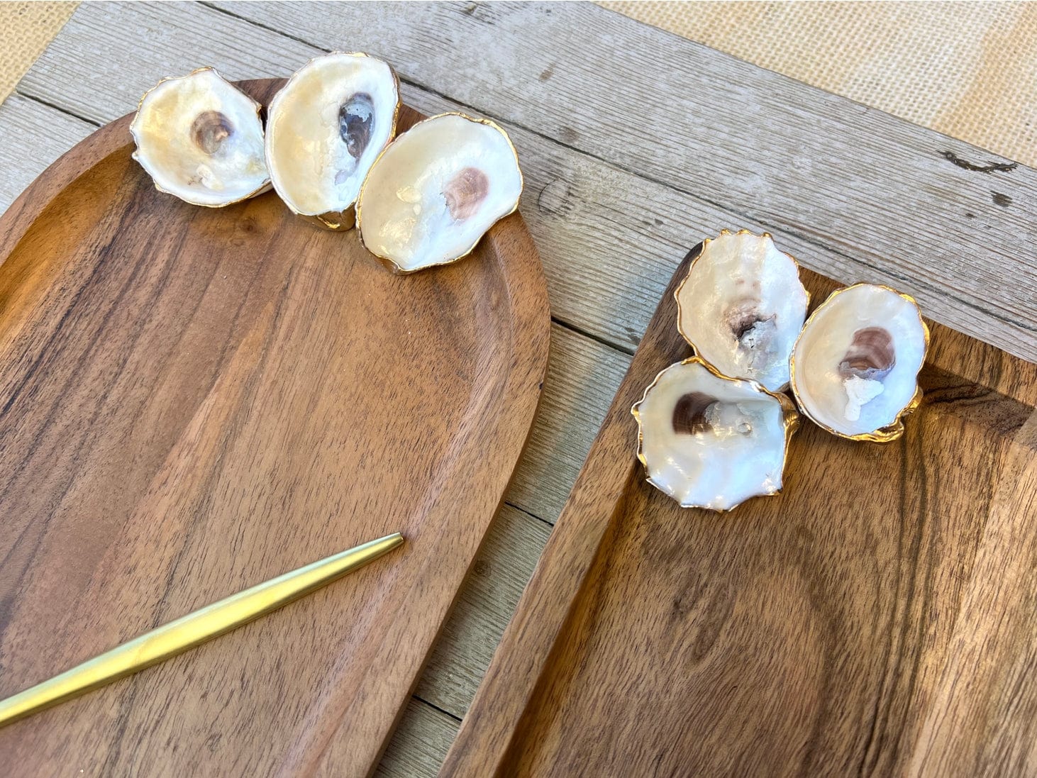 Ten Twenty Six Designs Rectangle Wood Tray with Oysters - Little Miss Muffin Children & Home
