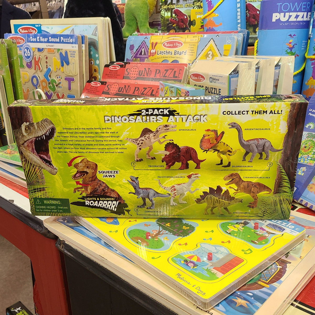 Kid Galaxy Inc Kid Galaxy Lights & Sound Dino 2 Pack - Velociraptor / Triceratops - Little Miss Muffin Children & Home