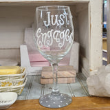 Katie Heaton Designs Katie Heaton Just Engaged Wine Glass - Little Miss Muffin Children & Home