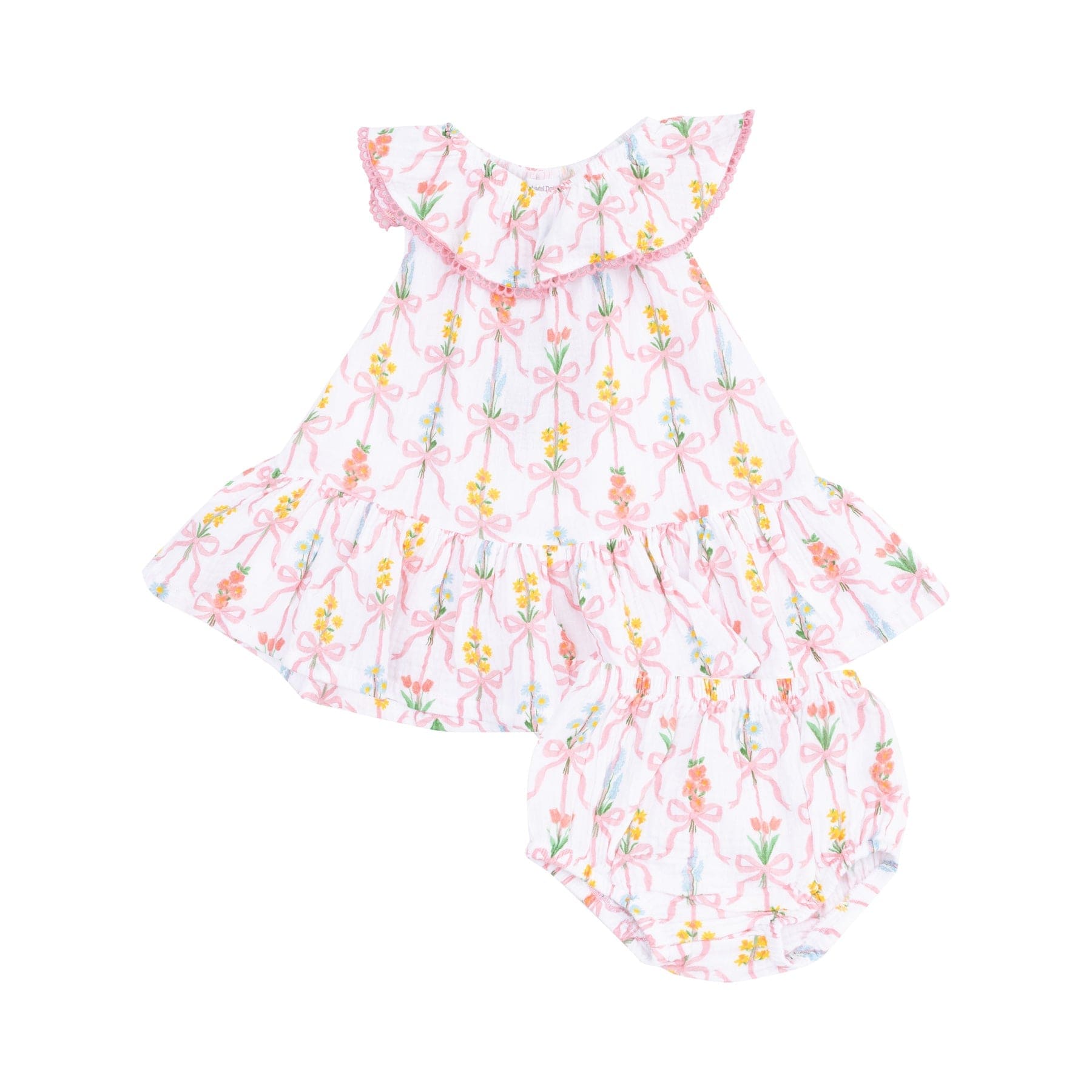 Angel Dear Angel Dear Circle Neck Ruffle Dress Ribbon Bouquets - Little Miss Muffin Children & Home