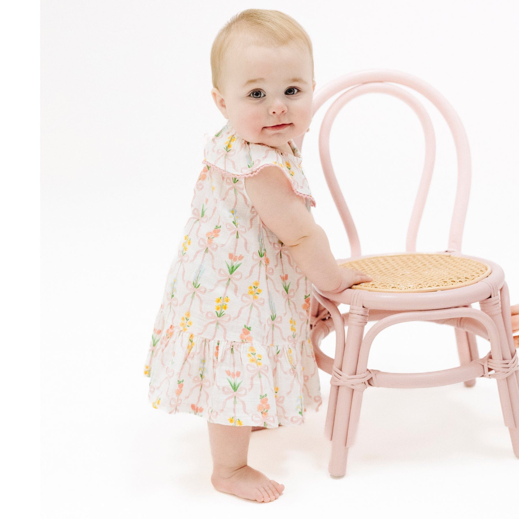 Angel Dear Angel Dear Circle Neck Ruffle Dress Ribbon Bouquets - Little Miss Muffin Children & Home