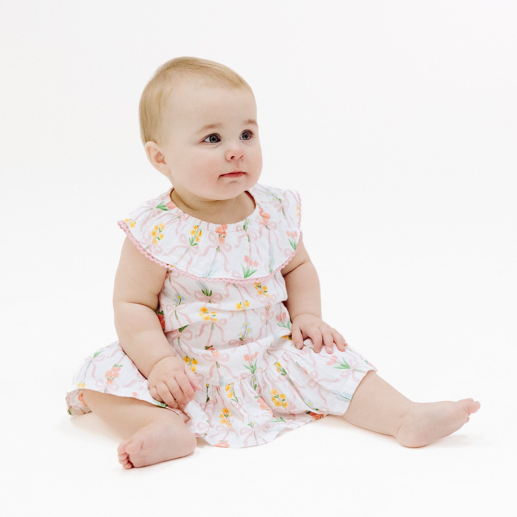 Angel Dear Angel Dear Circle Neck Ruffle Dress Ribbon Bouquets - Little Miss Muffin Children & Home