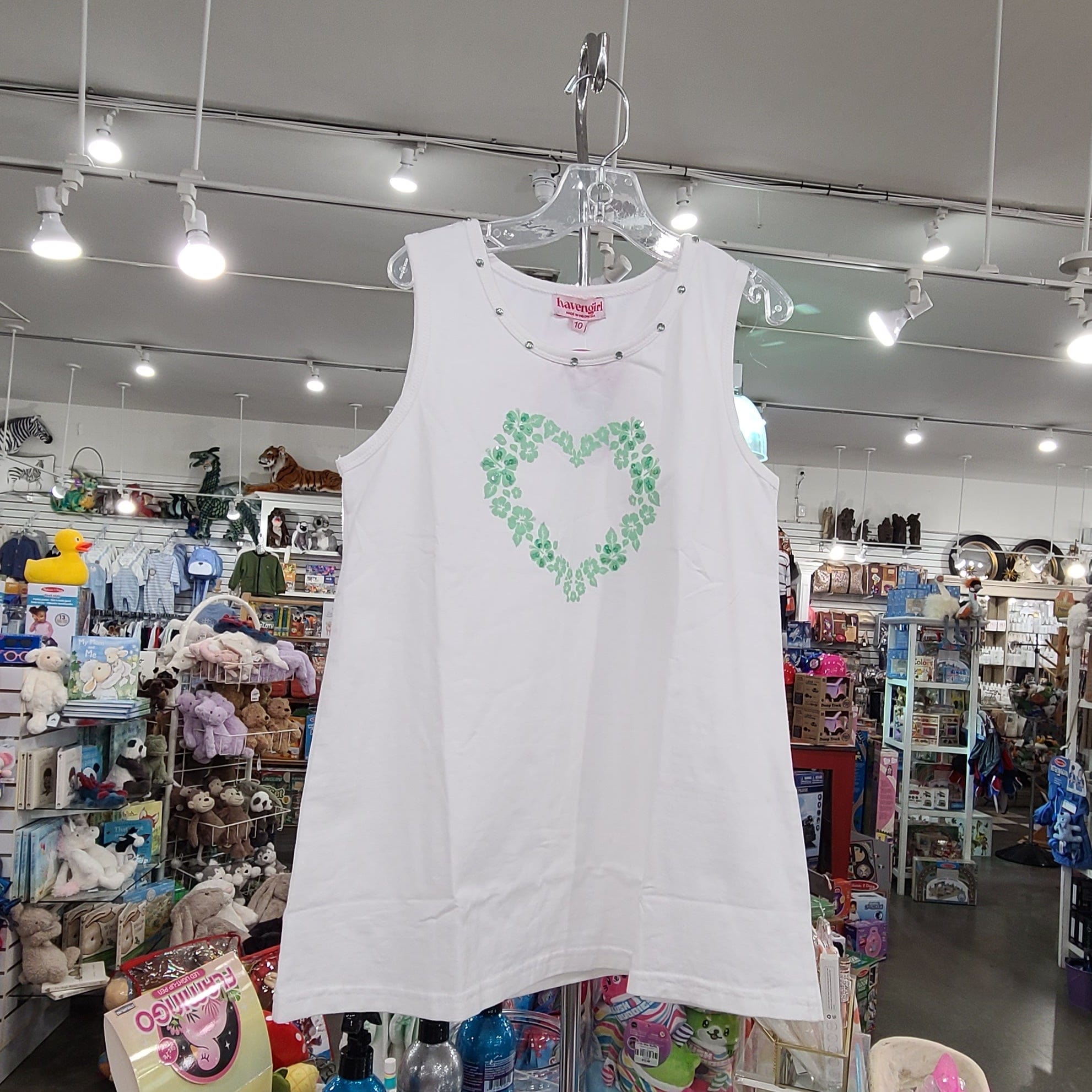 Joyous and Free Joyous and Free Hibiscus Swing Tank -White/Mint - Little Miss Muffin Children & Home