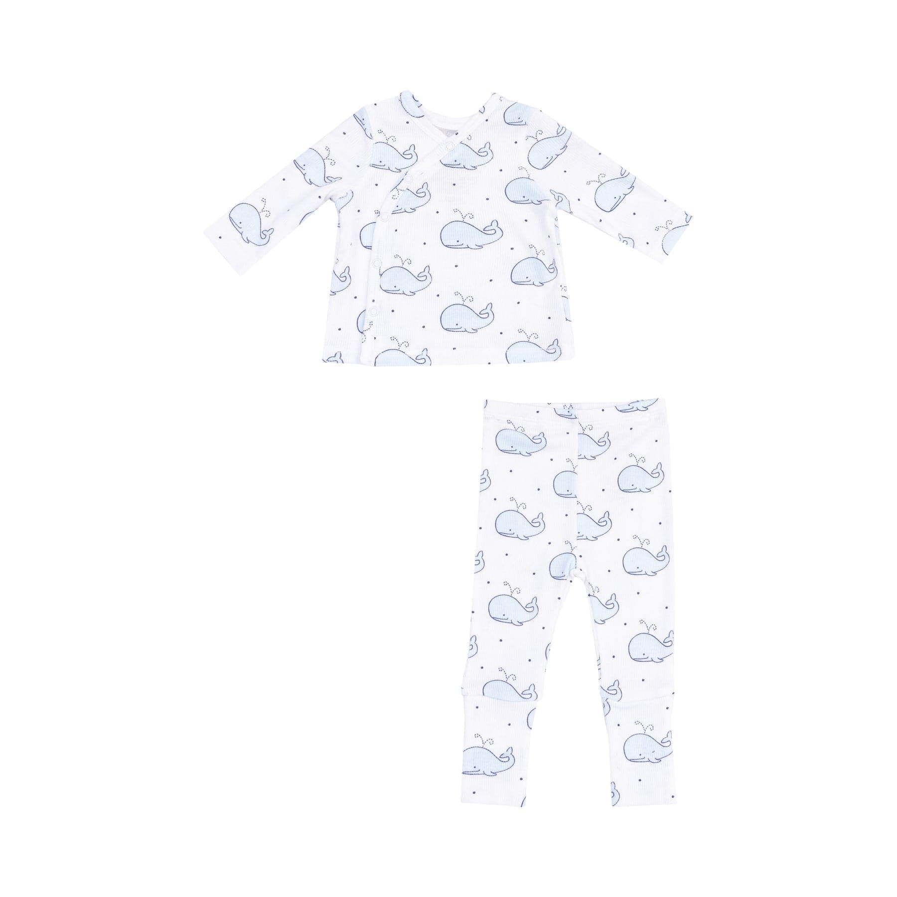 Angel Dear Angel Dear Bubbly Whale Blue Take Me Home Set With Roll Over Cuff Pant - Little Miss Muffin Children & Home