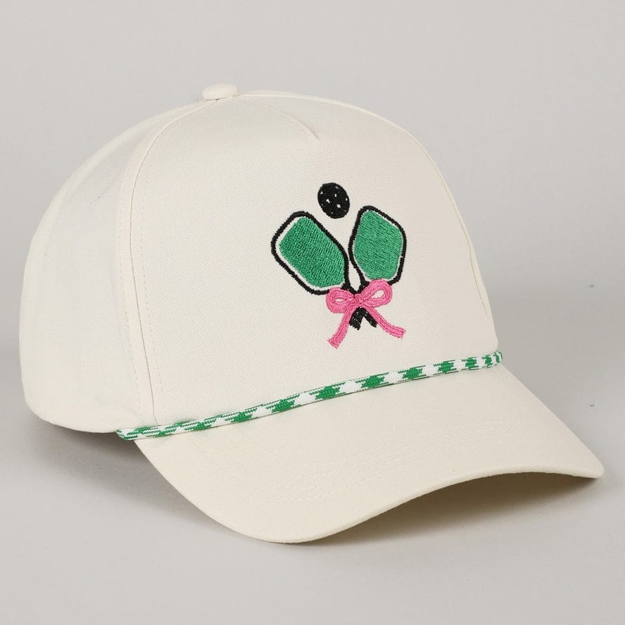 Fashion City Fashion City Pickleball Pad Ball Ribbon Embroidery Trucker Hat in Green - Little Miss Muffin Children & Home
