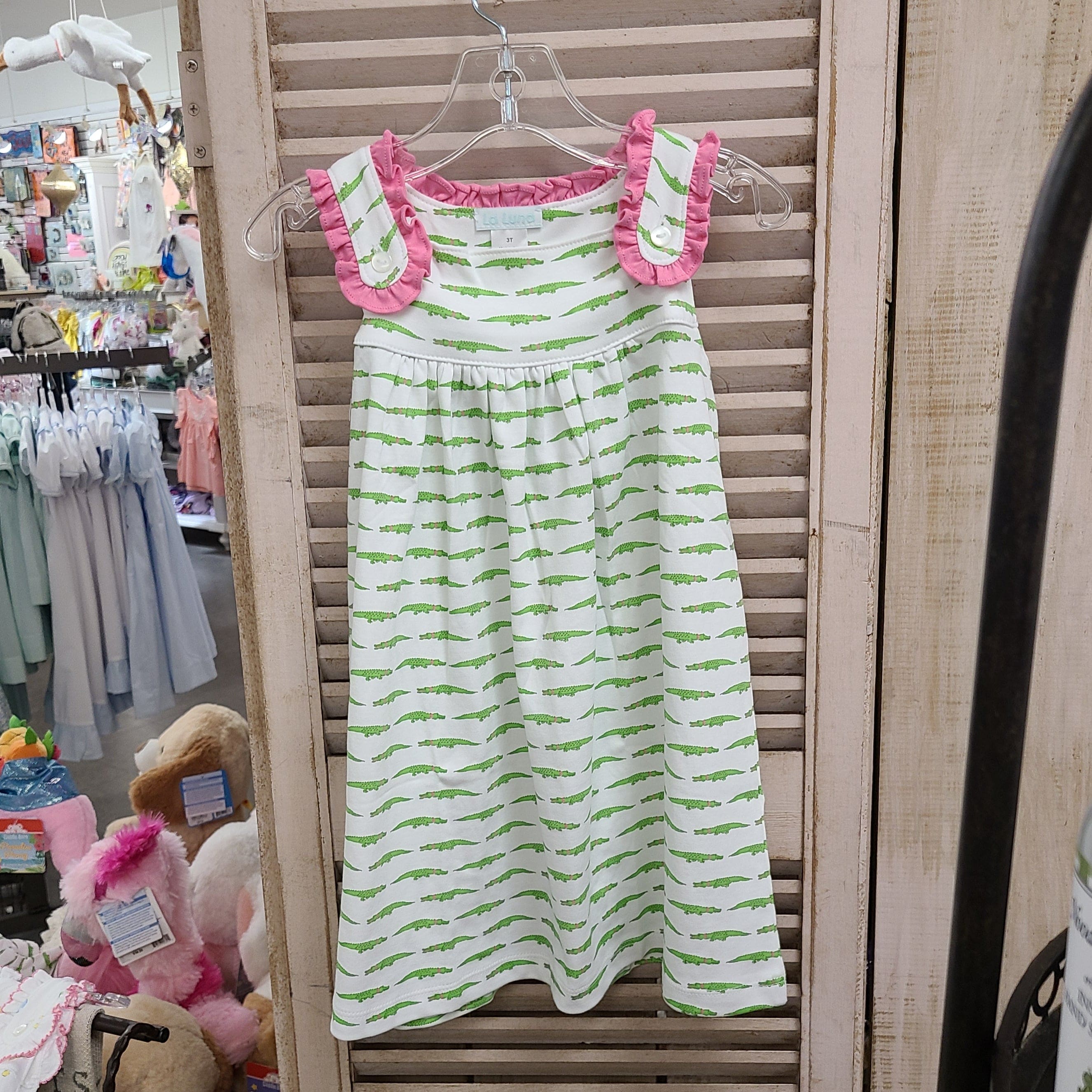 Lulu Bebe Lulu Bebe Alligator Print Dede Ruffle Strap Dress - Little Miss Muffin Children & Home