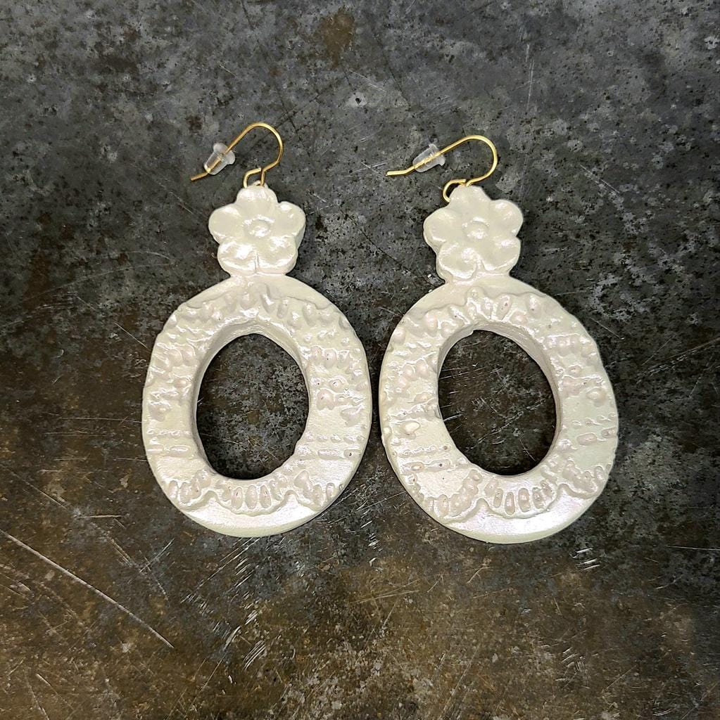 Carol Cassisa Carol Cassisa Beaux Arts Oval with Fleur Earrings - Little Miss Muffin Children & Home