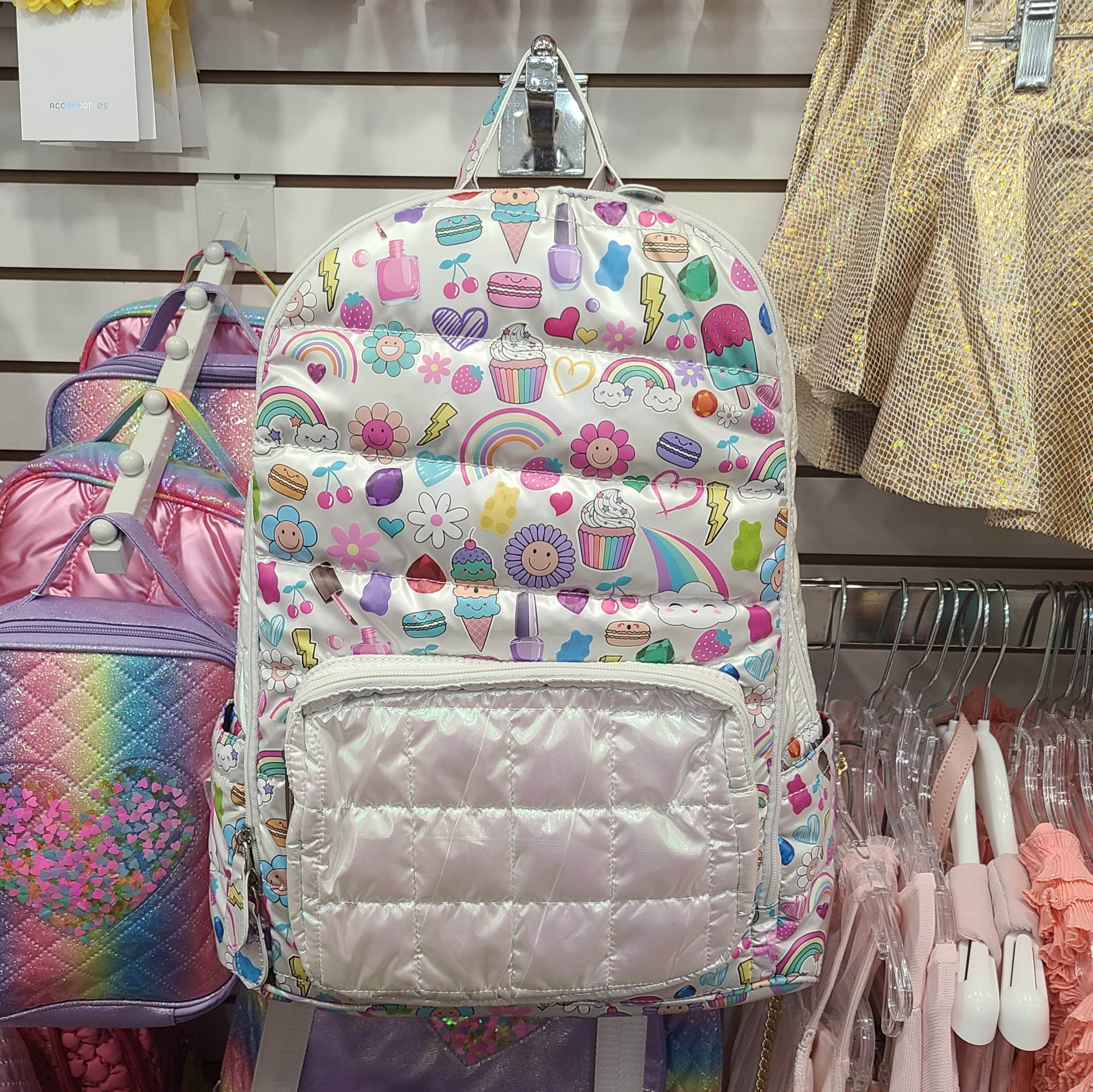 Bari Lynn Bari Lynn Assortment of Puffy Print Backpack Silver/White - Little Miss Muffin Children & Home