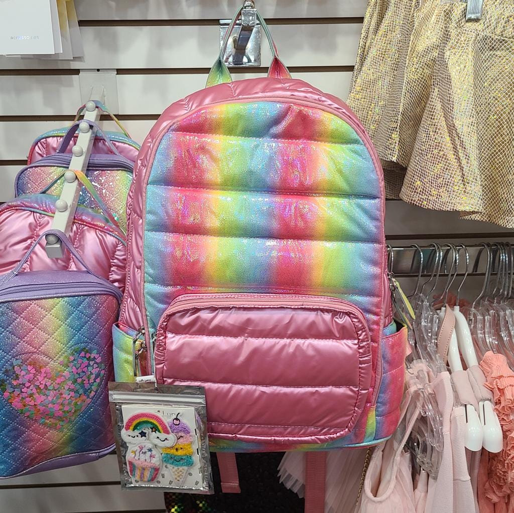 Bari Lynn Bari Lynn Puff Stripe Backpack Pink - Little Miss Muffin Children & Home