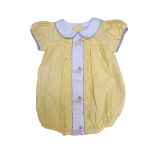 Lulu Bebe Lulu Bebe Milly LSU Tiger Embroidered Gingham Bubble - Little Miss Muffin Children & Home