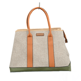 Chenson & Gorett Chenson & Gorett Top Handle Canvas Tote Handbag with Zipper & Back Pocket in Khaki - Little Miss Muffin Children & Home