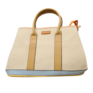 Chenson & Gorett Chenson & Gorett Top Handle Canvas Tote Handbag with Zipper & Back Pocket in Taupe - Little Miss Muffin Children & Home