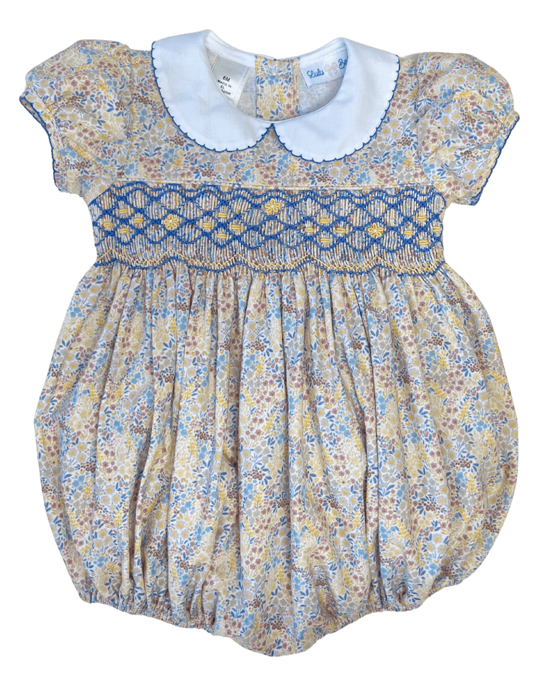 Lulu Bebe Lulu Bebe Floral Smocked Waist Bubble - Little Miss Muffin Children & Home