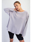 oversized waffle knit purple sweater