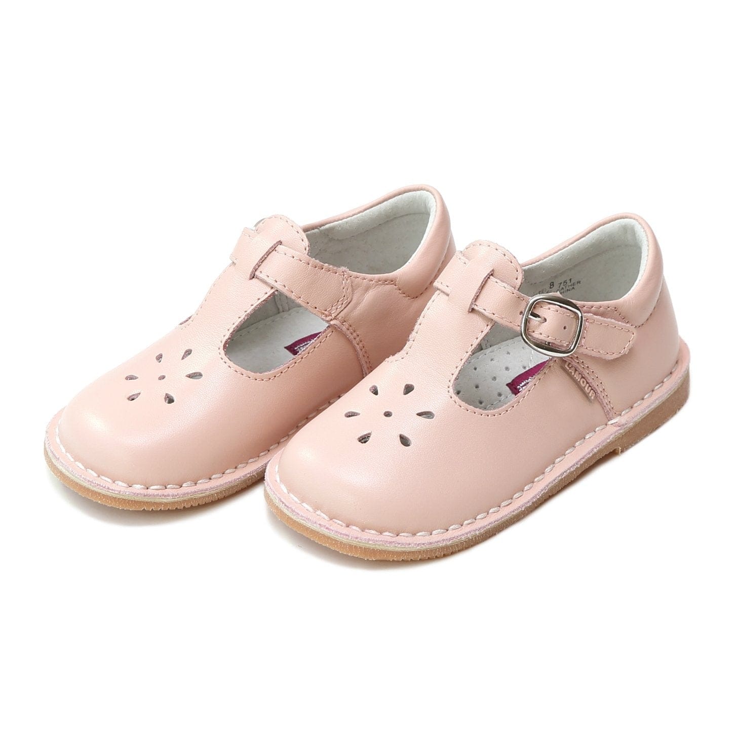 L'Amour Shoes L'Amour Joy Classic Leather T-Strap Mary Jane Pink - Little Miss Muffin Children & Home