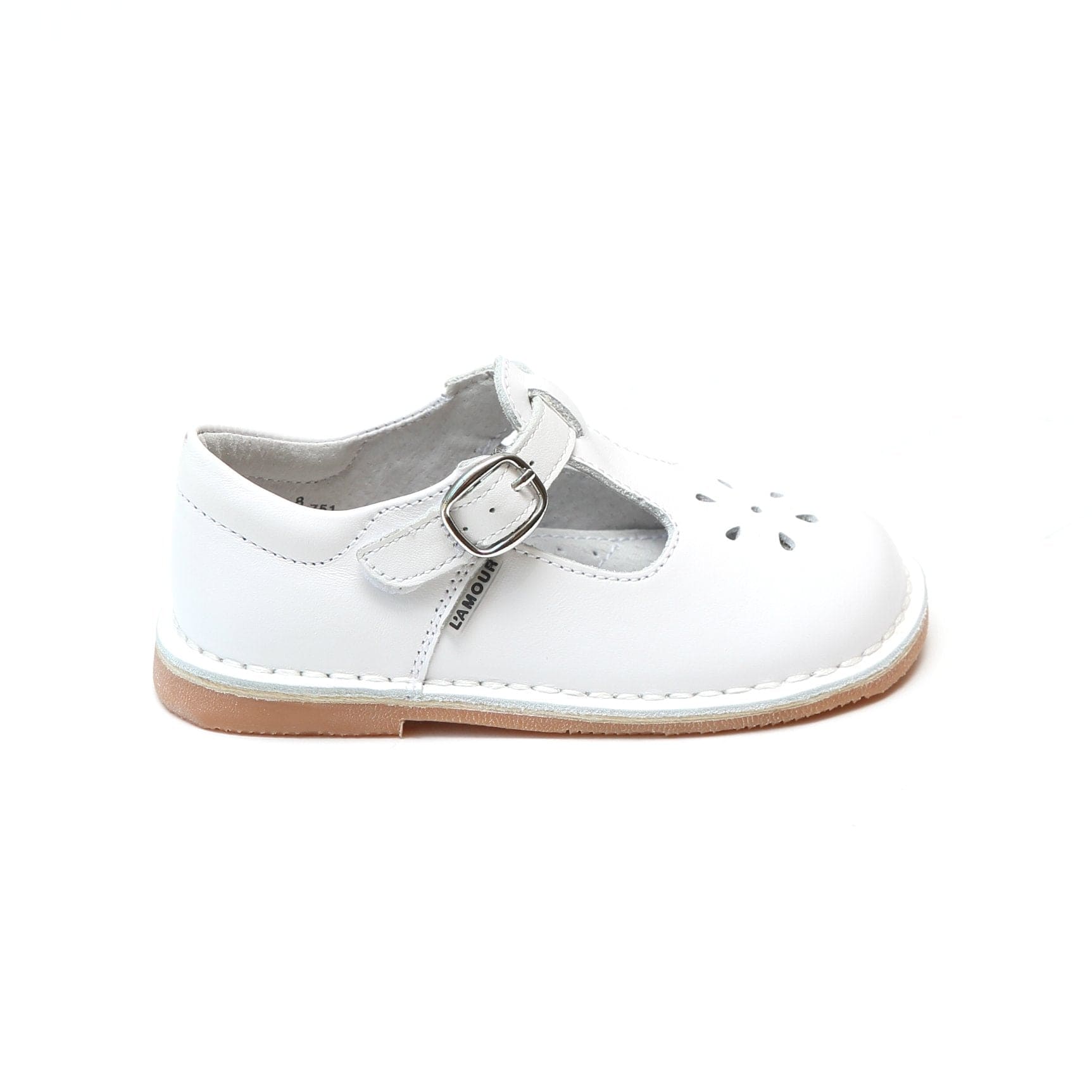 L'Amour Shoes L'Amour Joy Classic Leather T-Strap Mary Jane White - Little Miss Muffin Children & Home