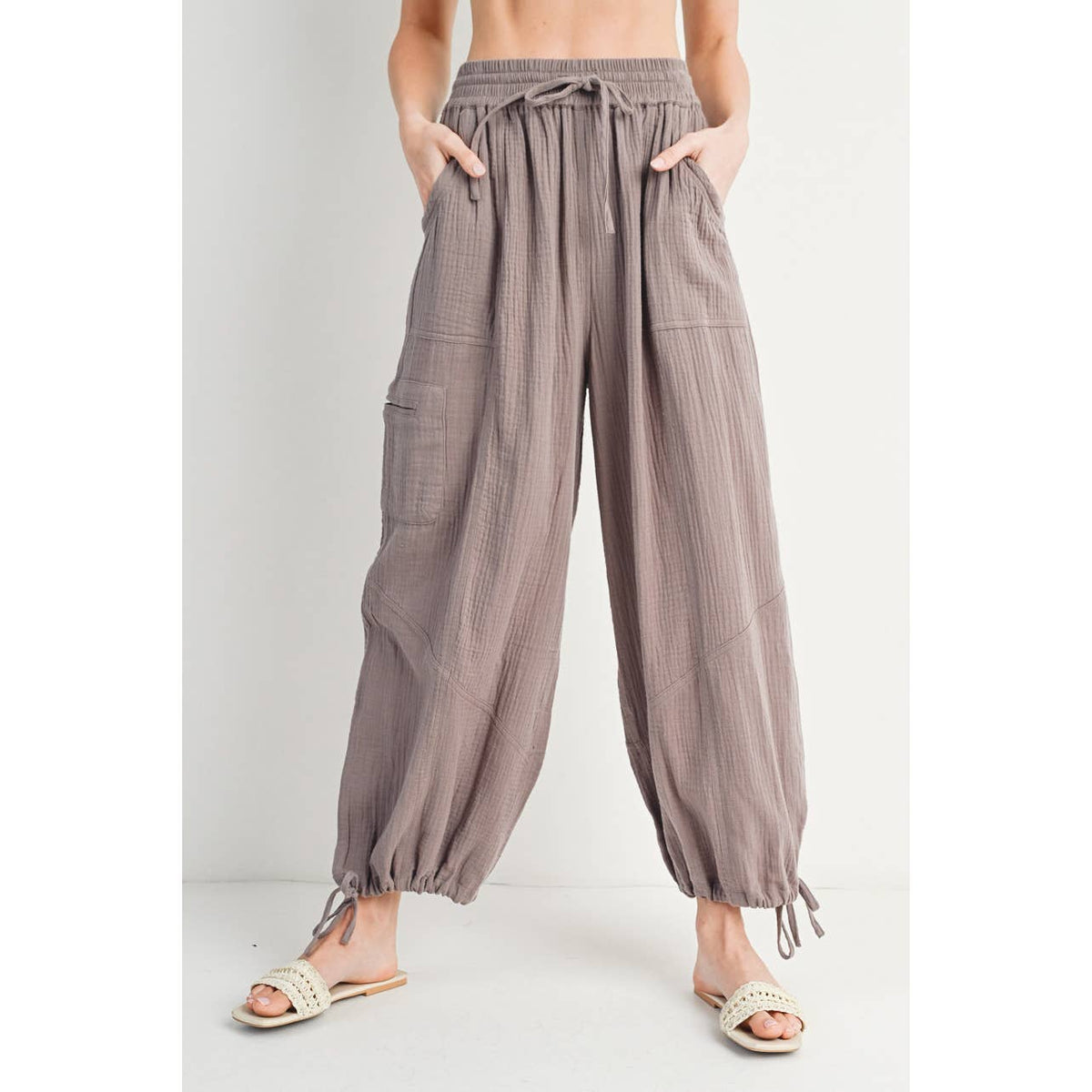 Bluivy Bluivy Jogger Harem Drawstring Pants, Mushroom - Little Miss Muffin Children & Home