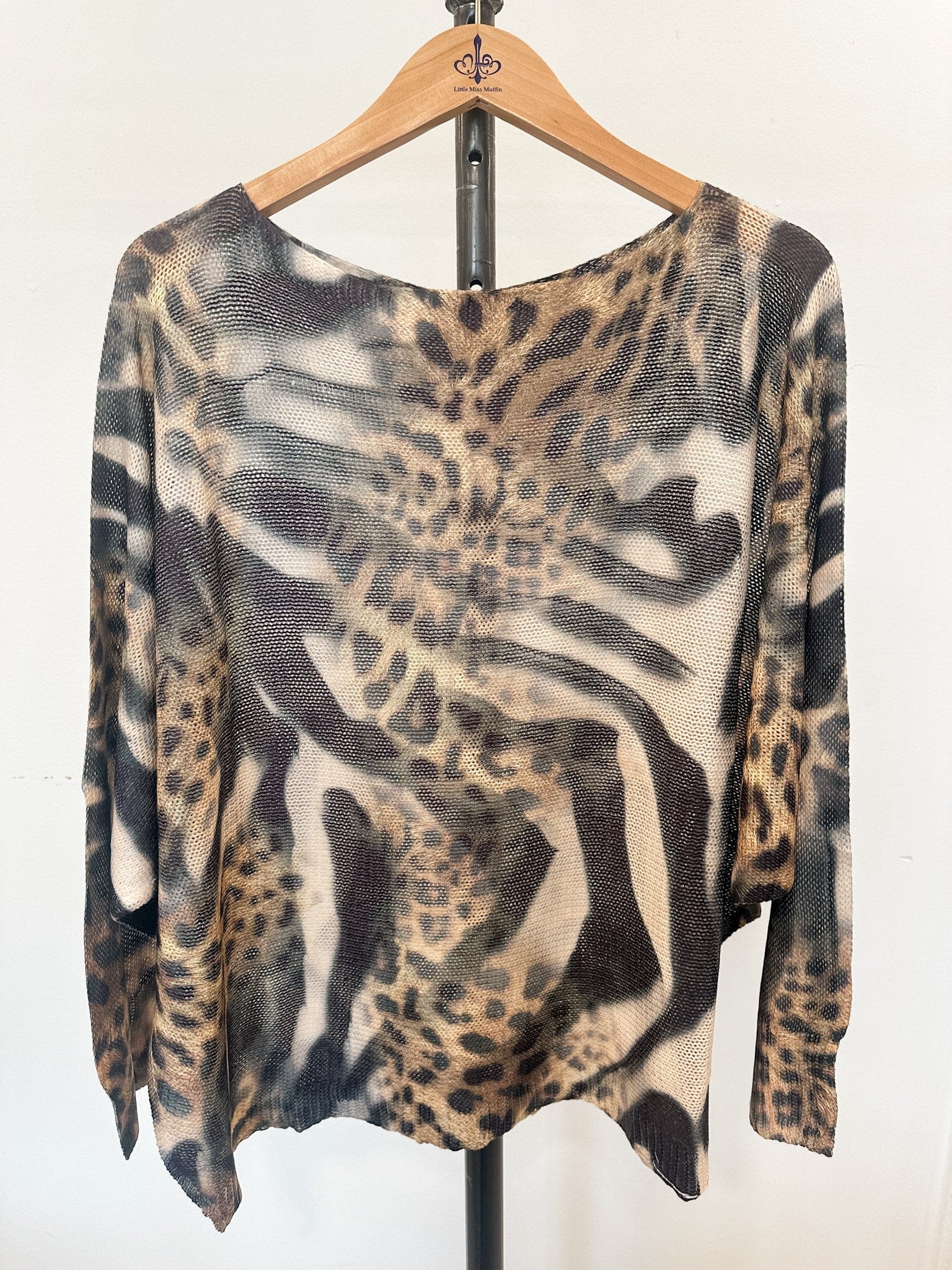 Multi Animal Print Knit Sweater
