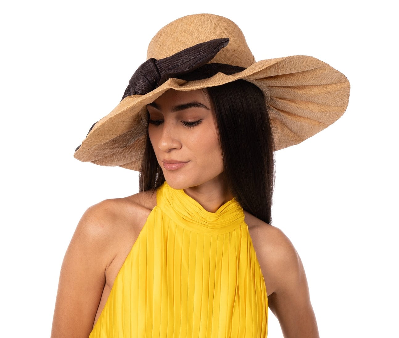 Shebobo Lilly 5" Brim Fan Pleated Straw Sun Hat with Big Bow - Little Miss Muffin Children & Home