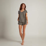 Faceplant Bamboo® V-Neck Tee Shirt in Earl Grey