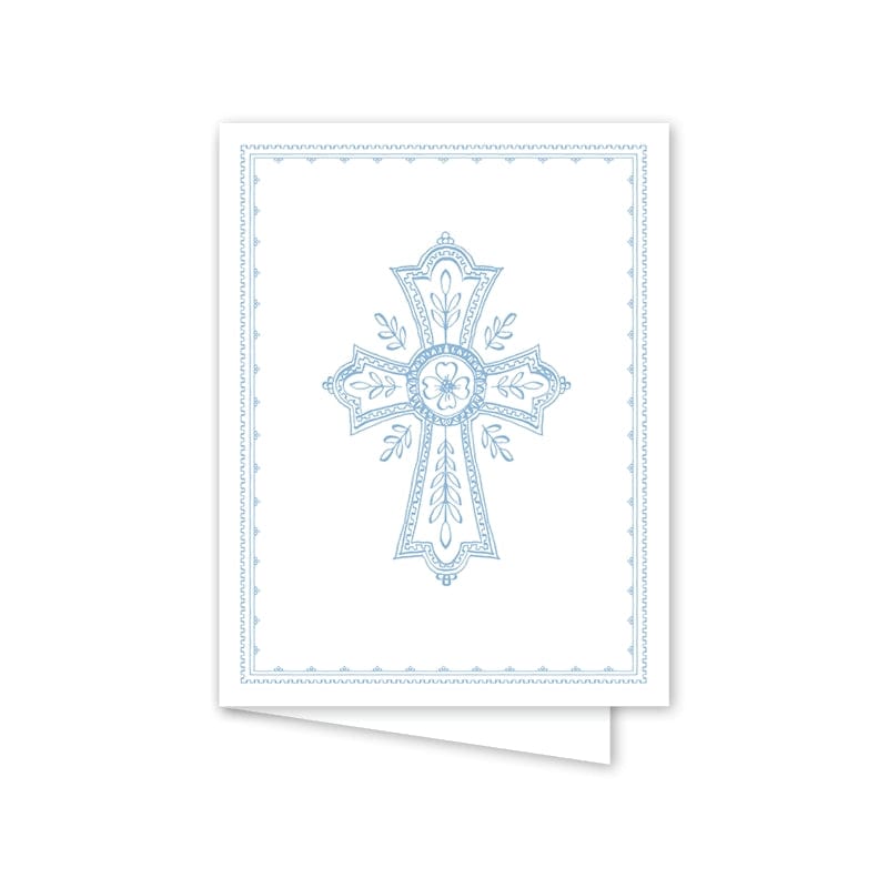 Dogwood Hill Dogwood Hill Neoclassic Cross Blue Card - Little Miss Muffin Children & Home