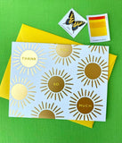 J Falkner Gold Sunburst Thank You Card