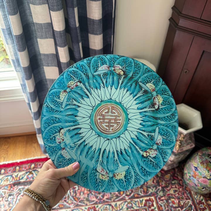 Grandmillennial China Plate Cutting Board - Bok Choy