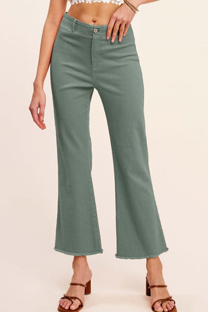 La Miel Soft Washed All Season Stretchy Pants in Dusty Mint