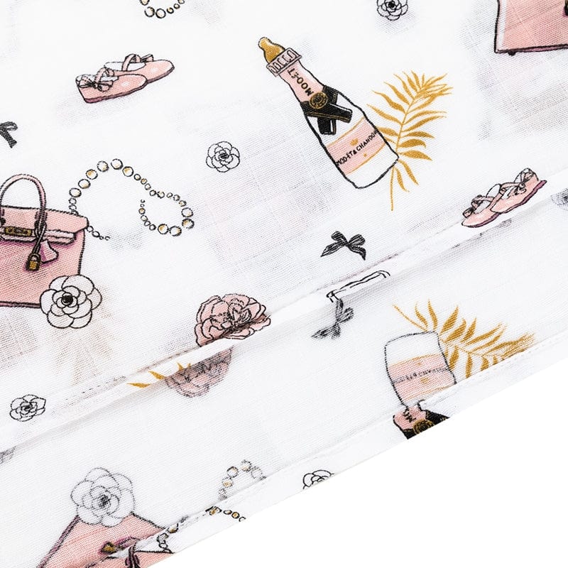 Little Hometown Little Hometown Champagne Dreams Swaddle Blanket Girls - Little Miss Muffin Children & Home