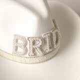 Vegan Felt-Made BRIDE Pearl Cowboy Hat