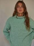 By Together Sedona Turtleneck Pullover Sweater in Seafoam