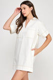 Ellison Denim Mini Dress Off White