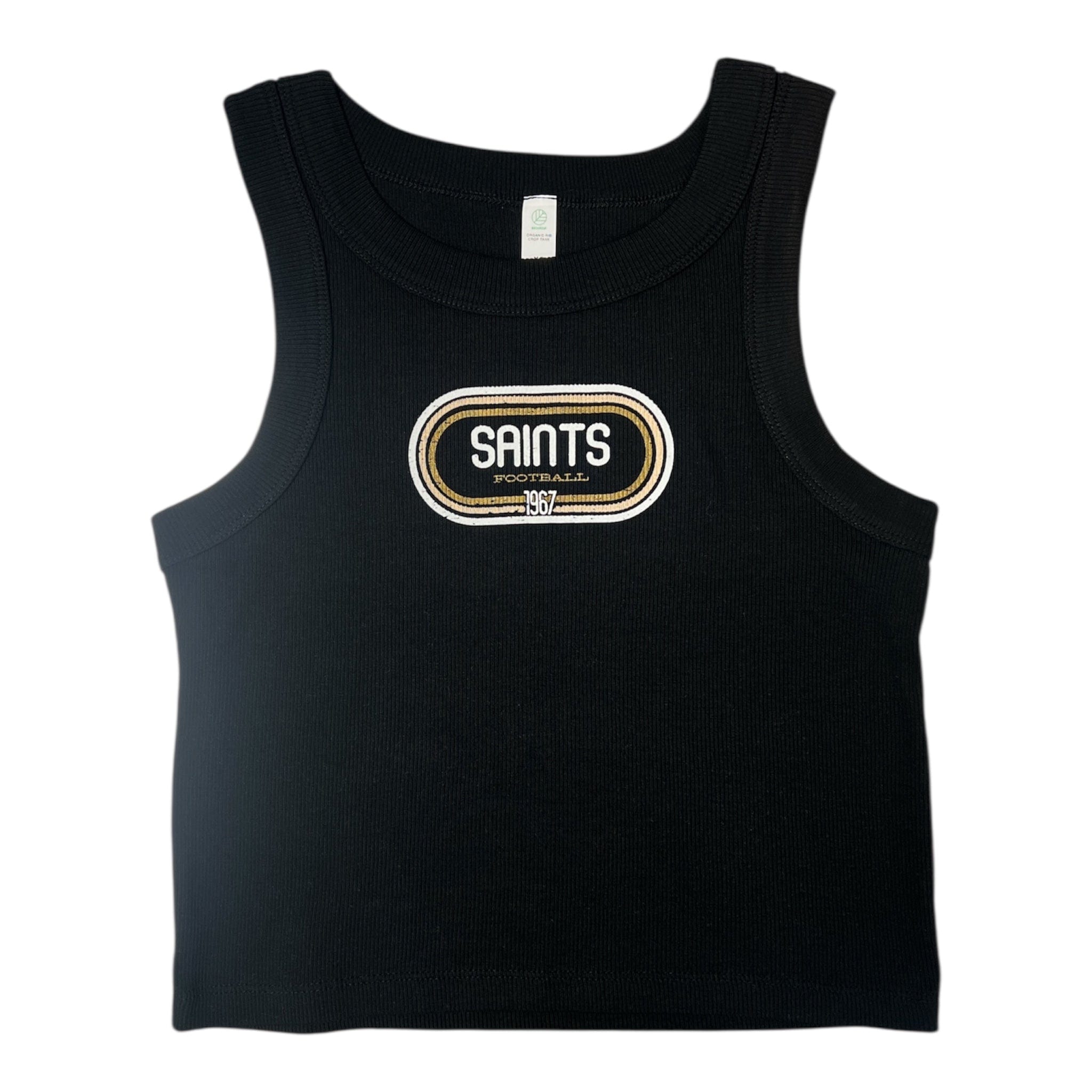 Whereable Art Saints 1967 Retro - Rib Crop Tank in Black - Little Miss Muffin Children & Home