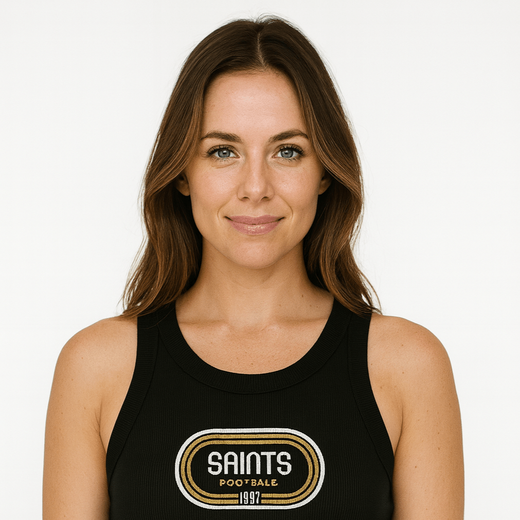 Whereable Art Saints 1967 Retro - Rib Crop Tank in Black - Little Miss Muffin Children & Home