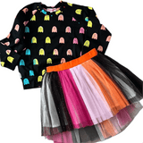 Joyous and Free Joyous and Free Multi~colored Ghost Sweatshirt adorned with Sequins - Little Miss Muffin Children & Home